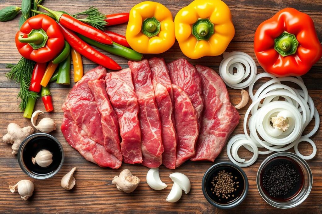 Flank Steak Ingredients for Chinese Pepper Steak Flank Steak Ingredients for Chinese Pepper Steak